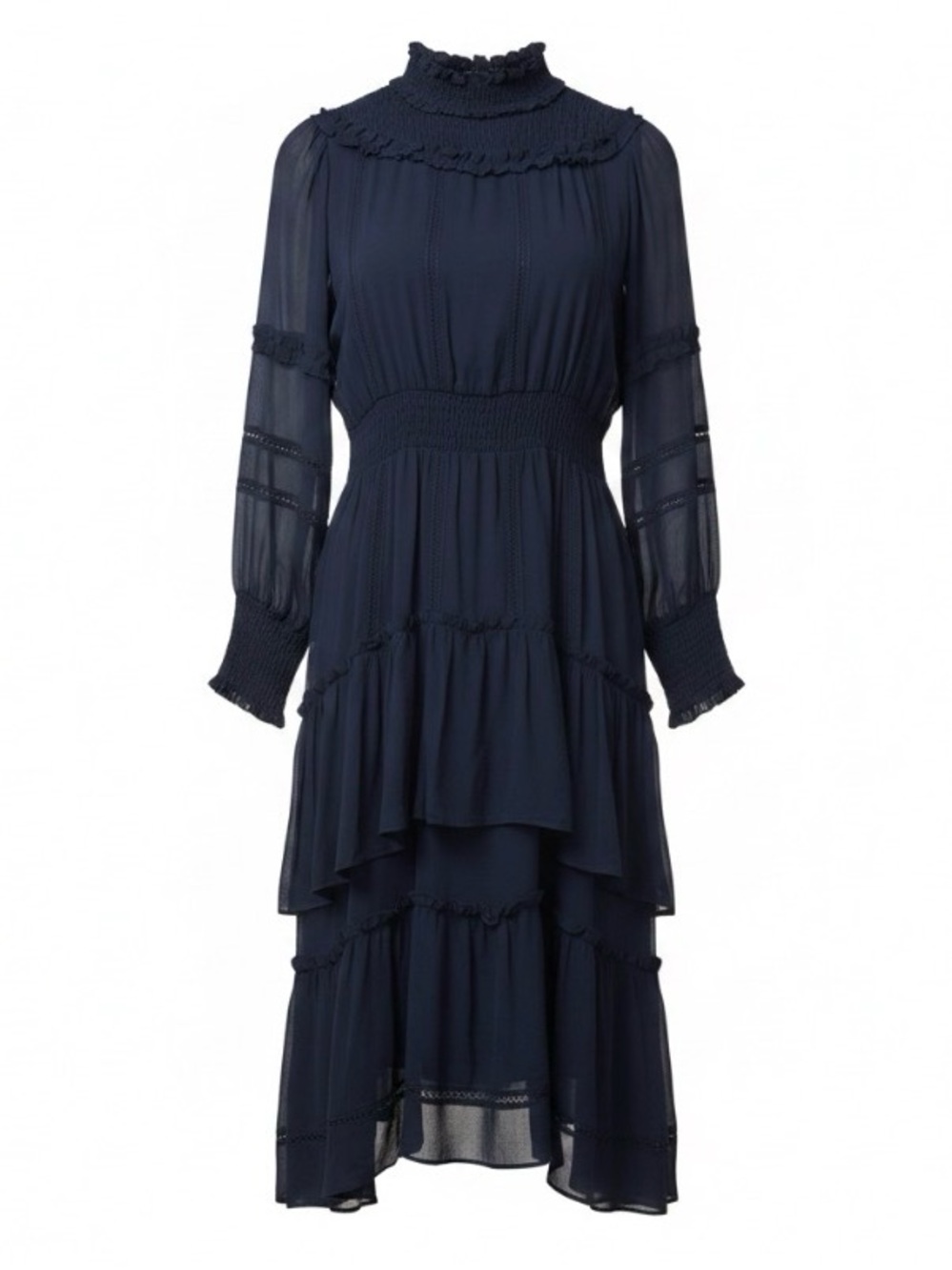 NWT Love Sam Tiered Midnight Rich Witchy Whimsy Boho Dress 💙✨ Size Small